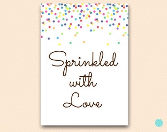 Sprinkled with Love baby shower sign, baby sprinkle decoration sign printable TLC108