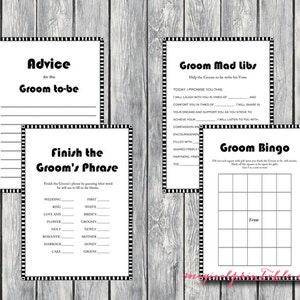 Black and White, Modern Groom Shower Game, Groom Roast, Man Shower Game, Bachelor Game, Wedding Shower Game Package BS04 MNS