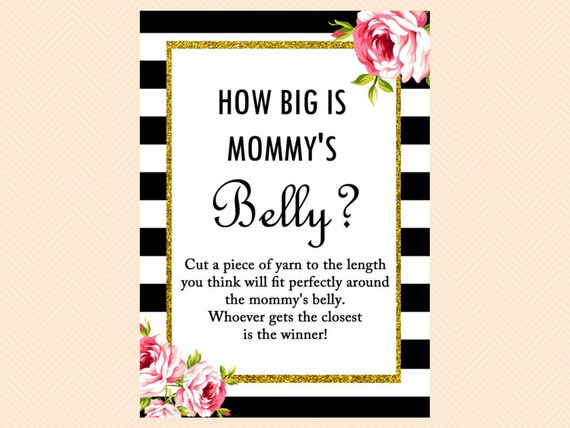How Big Is Mommy s Belly Gold Glitter Floral Shabby Rose Printable How Big Is Mommy s Belly Gold Glitter Floral Shabby Rose Printable