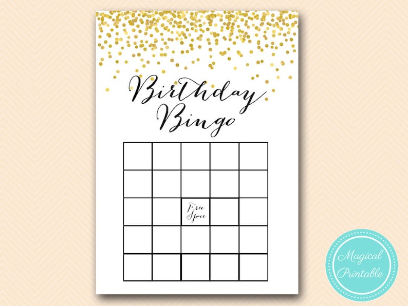 Birthday Gift Bingo Game Birthday Girl Bingo Cards Printable | Etsy
