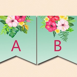 Luau Banner, Tropical Flamingo banner, Bridal Shower Banner, Luau Bridal Shower, tropical luau Baby shower banner BS650 tlc650