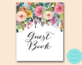 guest book sign, please sign guestbook, Bridal, Baby, Wedding Signage, Wedding Sign Printable, Floral Bridal Shower BS138 SN34 TLC140 BP138