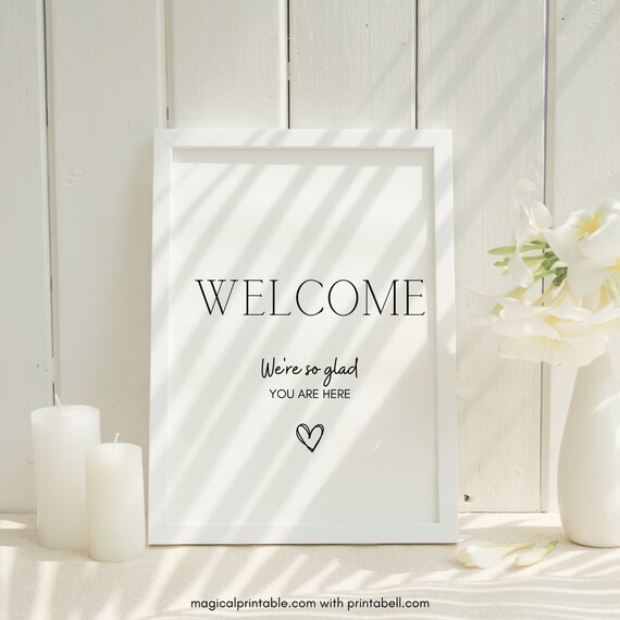 Modern Welcome sign, Minimalist wedding decoration, Modern wedding sign, Modern baby shower, minimalist Bridal Shower Templates, TLC722 Il_570xn