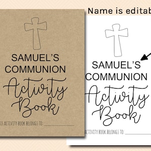 Communion Kids Activity Book and Coloring, communion Children Coloring, christening Games, Printable coloring sheet, Kids table TLC662 canva