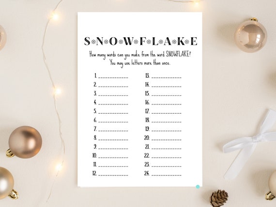 Christmas Game, Xmas Scrabble Game, Christmas Family Game, Christmas Party Games, Holiday Party Printable Games, Instant Download BS684 Il_570xn