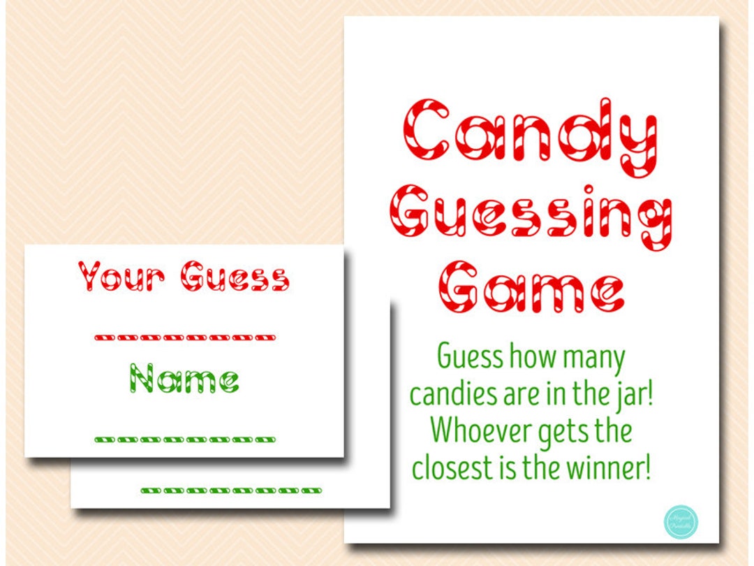 christmas candy guessing game printable, guess how many candies in
