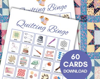 Quilting Bingo Cards, 60 Printable Quilting bingo, Quilting Party Activity, Quilting Party Game, Quilting  Game, Quilt Retreat bingo, bs701