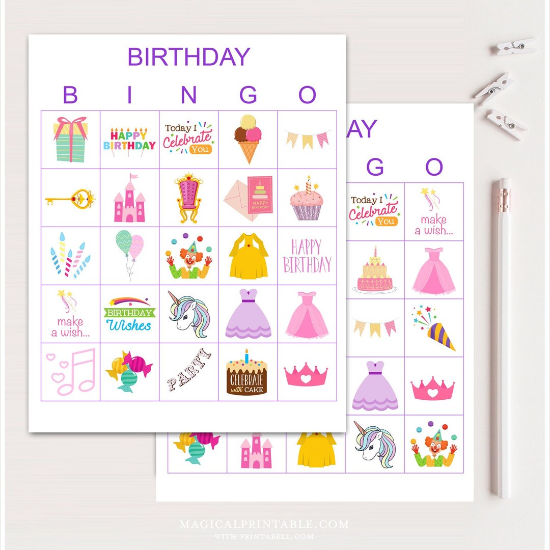 100 Birthday Girl Bingo Cards, Printable Birthday Bingo, Birthday Girl ...