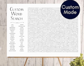 Custom Word Search, Wedding Word Search, Printable Baby Shower Word Search, Large word Search, Giant Word Search, Lawn Games TLC727 B