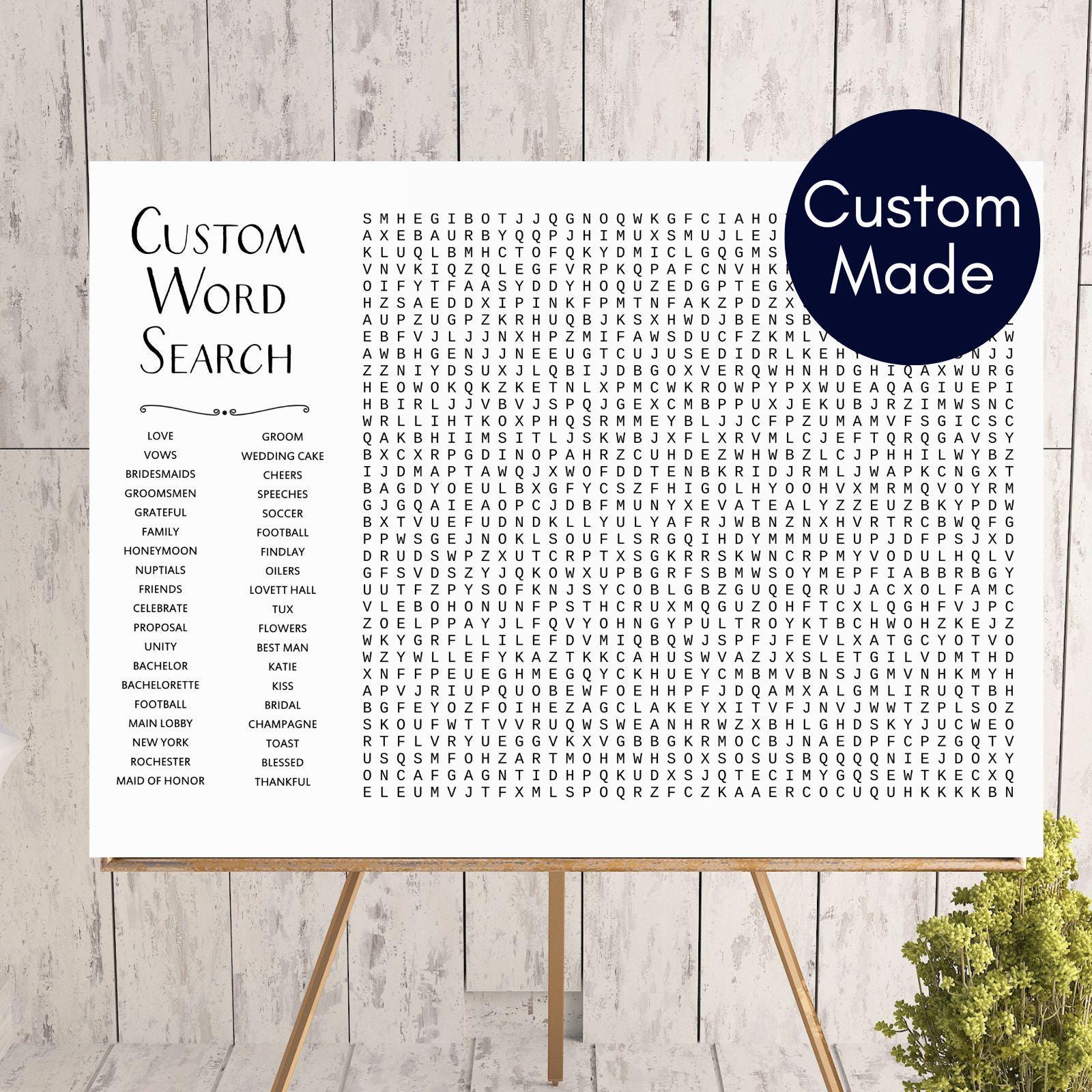 Custom Word Search, Wedding Word Search, Printable Baby Shower Word Search, Large Word Search, Giant Word Search, Lawn Games TLC727 B - Etsy custom-word-search-wedding-word-search-printable-baby-shower-word-search-large-word-search-giant-word-search-lawn-games-tlc727-b-etsy