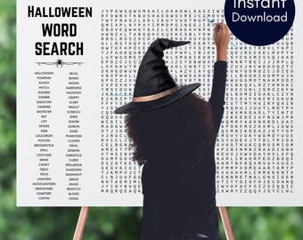 Giant Halloween Word Search, Jumbo Halloween Game, 36x48", Printable Halloween Game, Large Word Search, Giant Word Search, Lawn Game TLC727