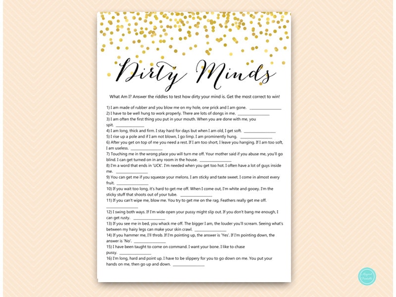 Free Printables Dirty Minds Game