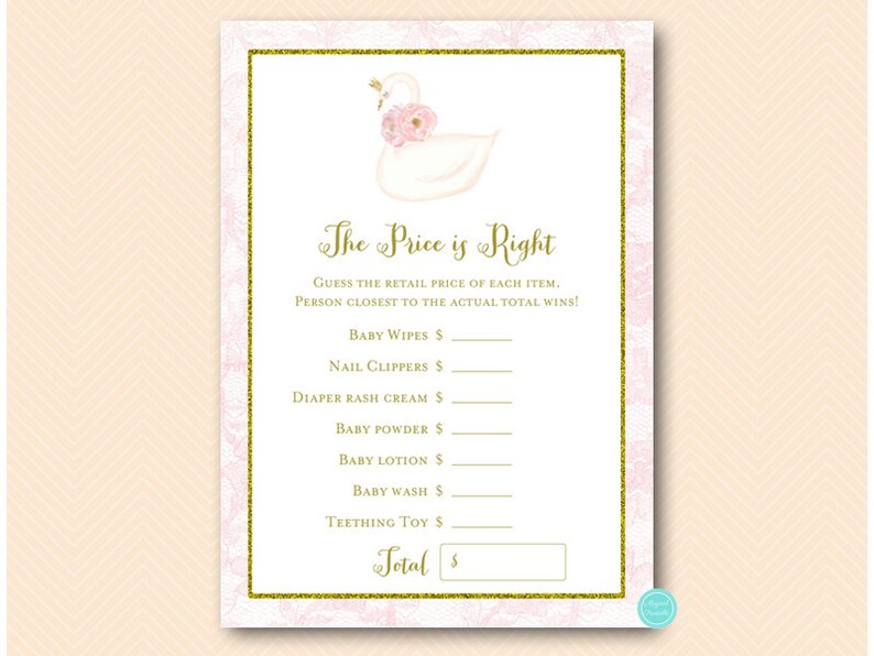 Pink Swan Baby Shower Games Package, Instant Download, baby predictions and advice, Baby Shower Game Download, Baby Shower Activities TLC627 image 5