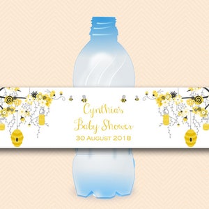Biene Baby, Bee Bridal Shower Bottle Label, Braut Shower Dekoration Flaschenetiketten, Benutzerdefinierte Etiketten, Baby Shower Etiketten, Hochzeit TLC185 BS185