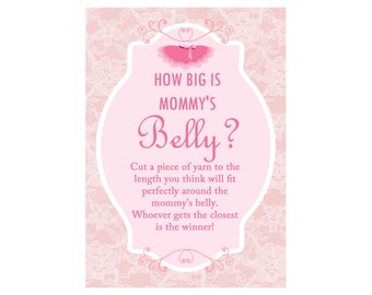 How big is mommy's belly game sign, mommy's belly game, Tutu, Ballerina Baby Shower Games Printables, ballet Baby Shower TLC36