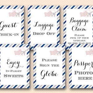 Viaggi a tema nuziale doccia decorazioni, segni di partito di corsa, aeroplano Decor, riconsegna bagagli, bagagli reclamo segno BS484 TLC484