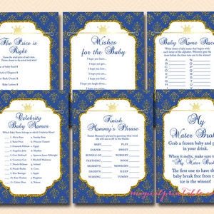 Prince Baby Shower Games, Instant Download, Printable Games, Royal Prince Baby Shower Games Printable, Baby Shower TLC109