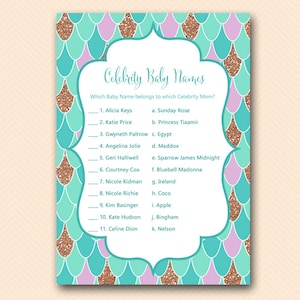 Mermaid Baby Shower Games, celebrity baby name game, Celebrity Baby Name, celebrity moms, Baby Shower Games, Baby Shower Games TLC516