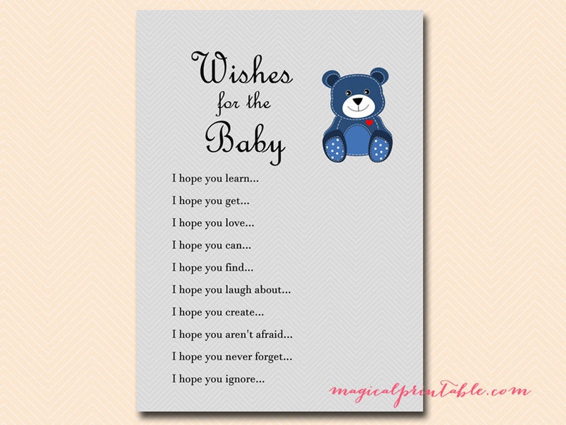 Teddy Bear Baby Shower Games Printables Baby Shower Game - Etsy