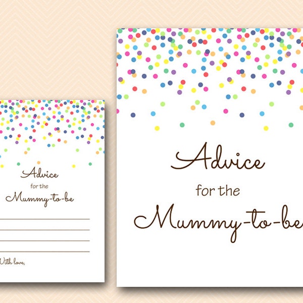 Advice for mummy to be card and sign, advice for new mummy, baby sprinkle, Baby Shower Games Printable, Baby Shower Activities, TLC108