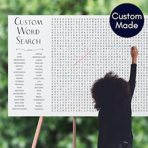 Caça-palavras personalizado, Caça-palavras de aniversário, Caça-palavras de casamento para impressão, Arquivo digital, Caça-palavras para chá de bebê, Caça-palavras gigante TLC727 B