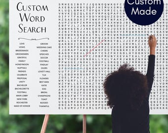 Custom Word Search, Birthday Word Search, Printable Wedding Word Search, Digital File, Baby Shower Word Search, Giant Word Search TLC727 B