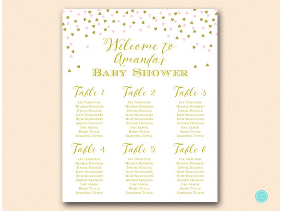 Table Seating Chart Baby Shower