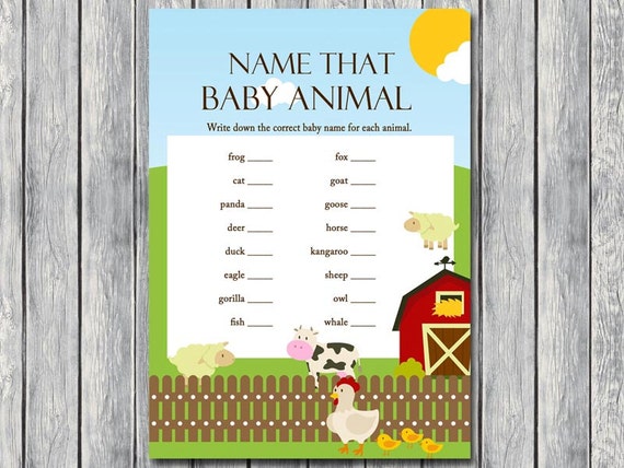 Name That Baby Animal Baby Animal Name Game Animal Game - Etsy