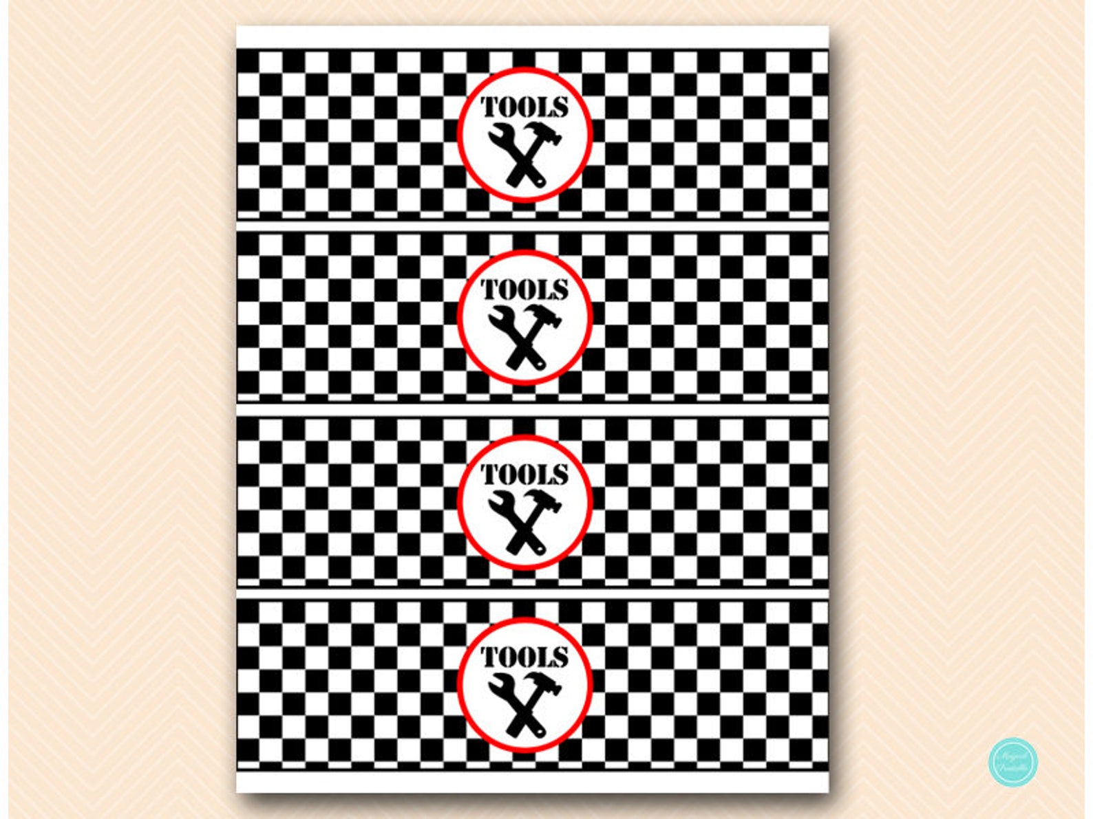 Racing Car Napkin Wrapper Napkin Label Racing Baby Shower Etsy