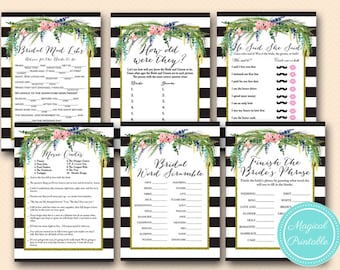 Instant download printable game pack, Luau Bridal Shower Game, Hawaiian, Spring, Wedding Shower BS170