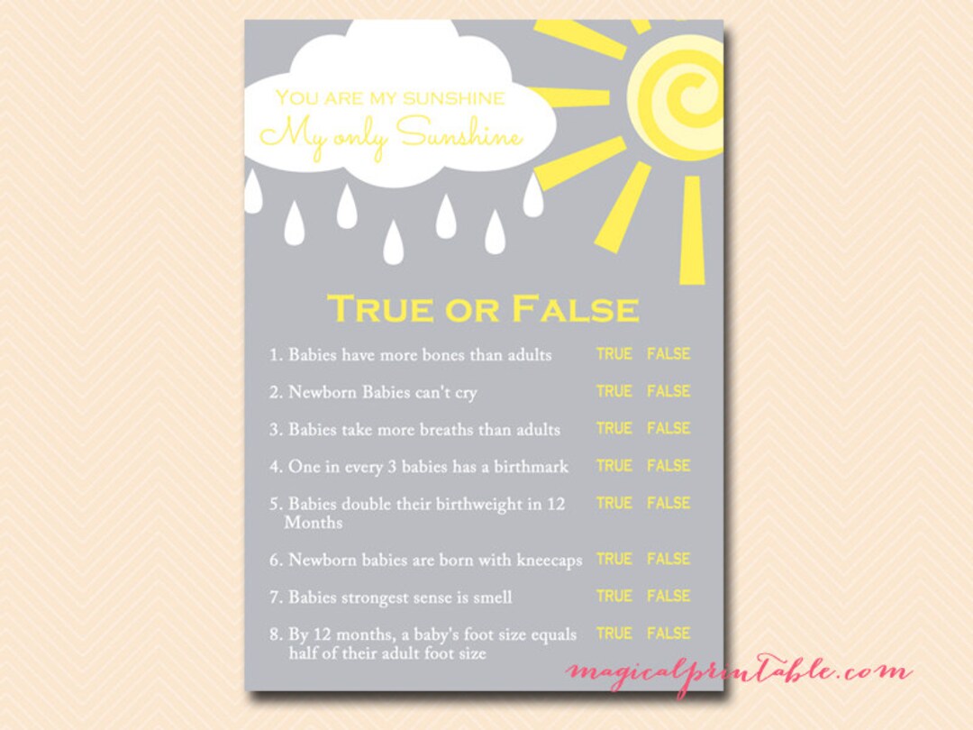 True or false baby shower quiz baby quiz Camo baby shower 