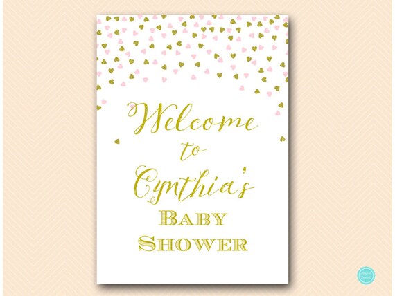 Pink and Gold Bridal Shower Welcome Sign, Welcome Bridal Shower Sign, Welcome Sign, Baby Shower Welcome Sign, Decoration Signs BS488 TLC488P Il_570xn