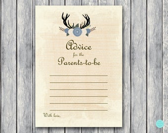 Boy Buck Deer Baby Shower, Advice for Parents to be, advice for new parents, advice cards,  Baby Shower Games, Baby Shower Activities TLC21