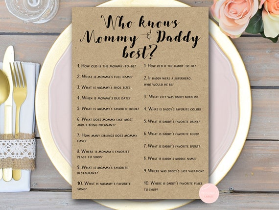 Who Knows Mommy Best Baby Shower Game