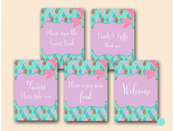 Mermaid Decorations, Under the Sea Baby Shower Decoration, Mermaid Baby Shower Banner, Mermaid Banner, Mermaid Party Decoration TLC516 BS516 Il_570xn