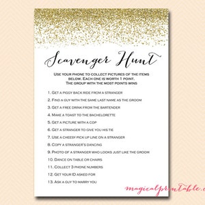 Scavenger Hunt Game, Hens Party Game, Bridal Shower Printable Game ...