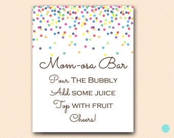 Sprinkle Momosa Bar Sign Baby Shower, Mimosa Bar Printable, Bubbly Bar Sign, Mimosa Sign, Mimosa Bar, Baby Shower Decoration Signs TLC108