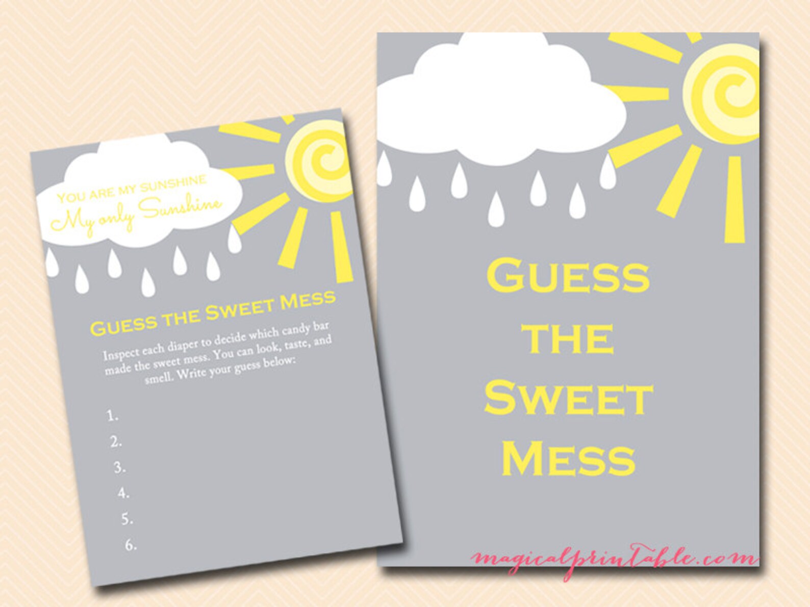 Guess the Sweet Mess Chocolate Bar Game Dirty Diaper Game Etsy Australia