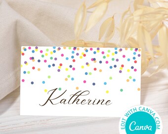 Editable Printable Food Labels, Tent Style Place cards, Baby Sprinkle Labels, Baby Shower Thank You, Label Cards TLC108 canva