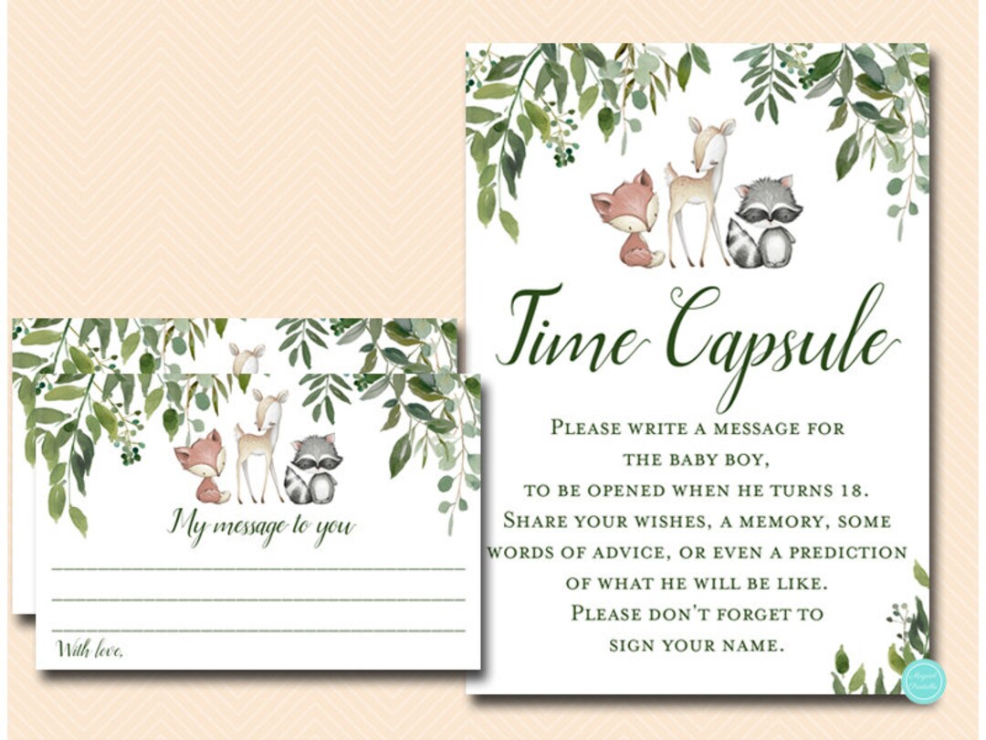 Time Capsule Baby Shower Time Capsule Sign Printable Baby Etsy