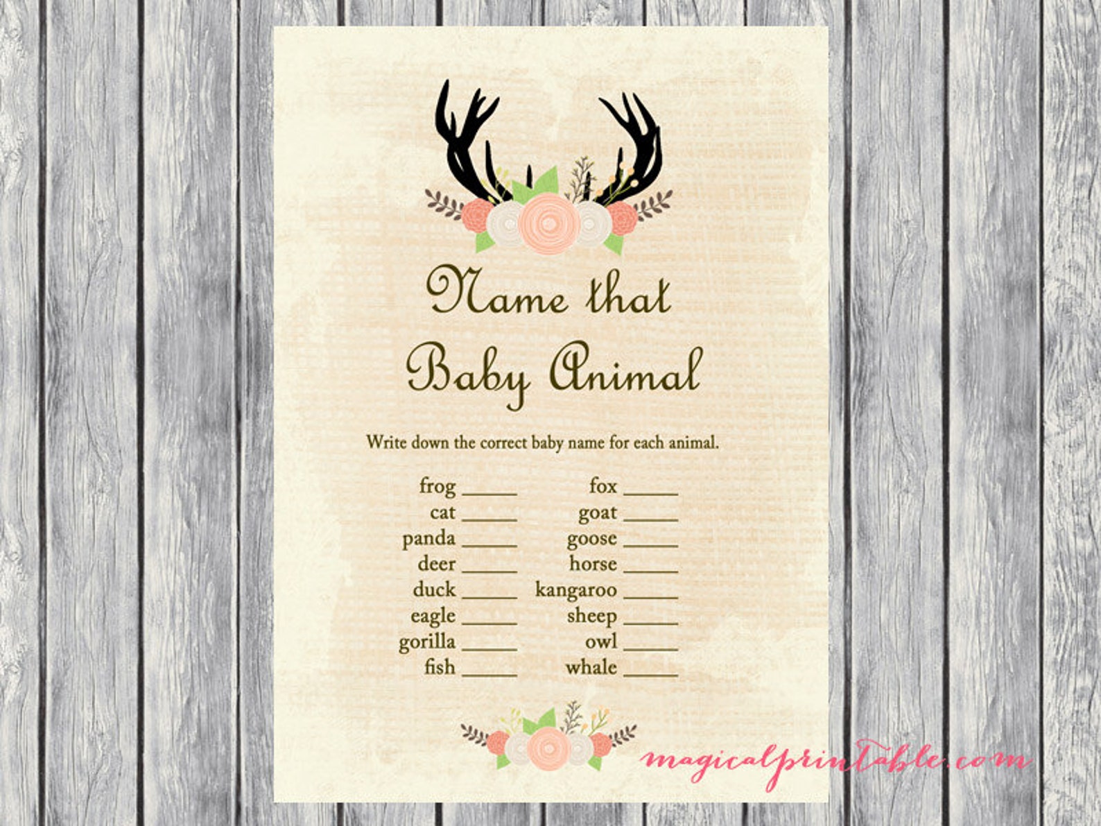 Rustic Baby Shower Games Printable Package Baby Shower Games | Etsy