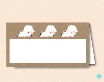 Lamb Baby Shower Food Labels. Food Tent Labels, Lamb Baby Shower Decoration Labelss, Little Lamb baby shower decorations TLC504