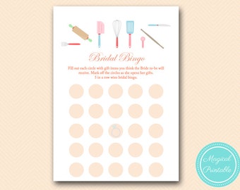 bridal gift bingo cards, Baking Theme, Kitchen Theme, Bridal Shower Games, Download Bridal Shower Games, Wedding Shower Games BS20