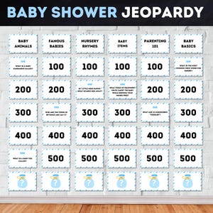 Gioco Jeopardy per Baby Shower modificabile, PDF, Gioco per Baby Boy, Gioco per Baby Shower per Boy, Gioco Jeopardy, Gioco per Baby Shower, Download immediato, TLC796