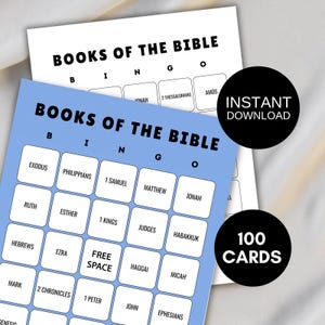 Books of the Bible Bingo, Bible Bingo, PDF, Bible Bingo Cards, Bible Activity Kids, Bible Activity, Sunday School Bingo, Bible Game, bs701