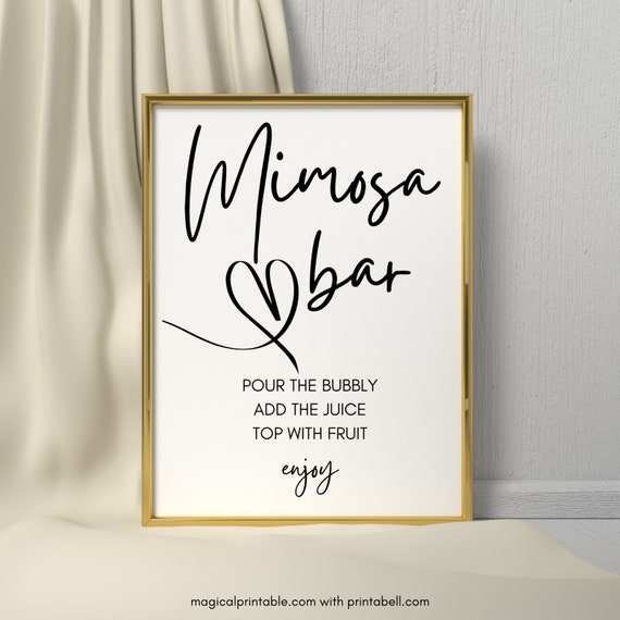 Mimosa Bar Sign, Modern Minimalist Wedding sign, Modern Wedding Sign, Minimalist Wedding decors, Modern bridal shower decor, TLC723 Il_570xn