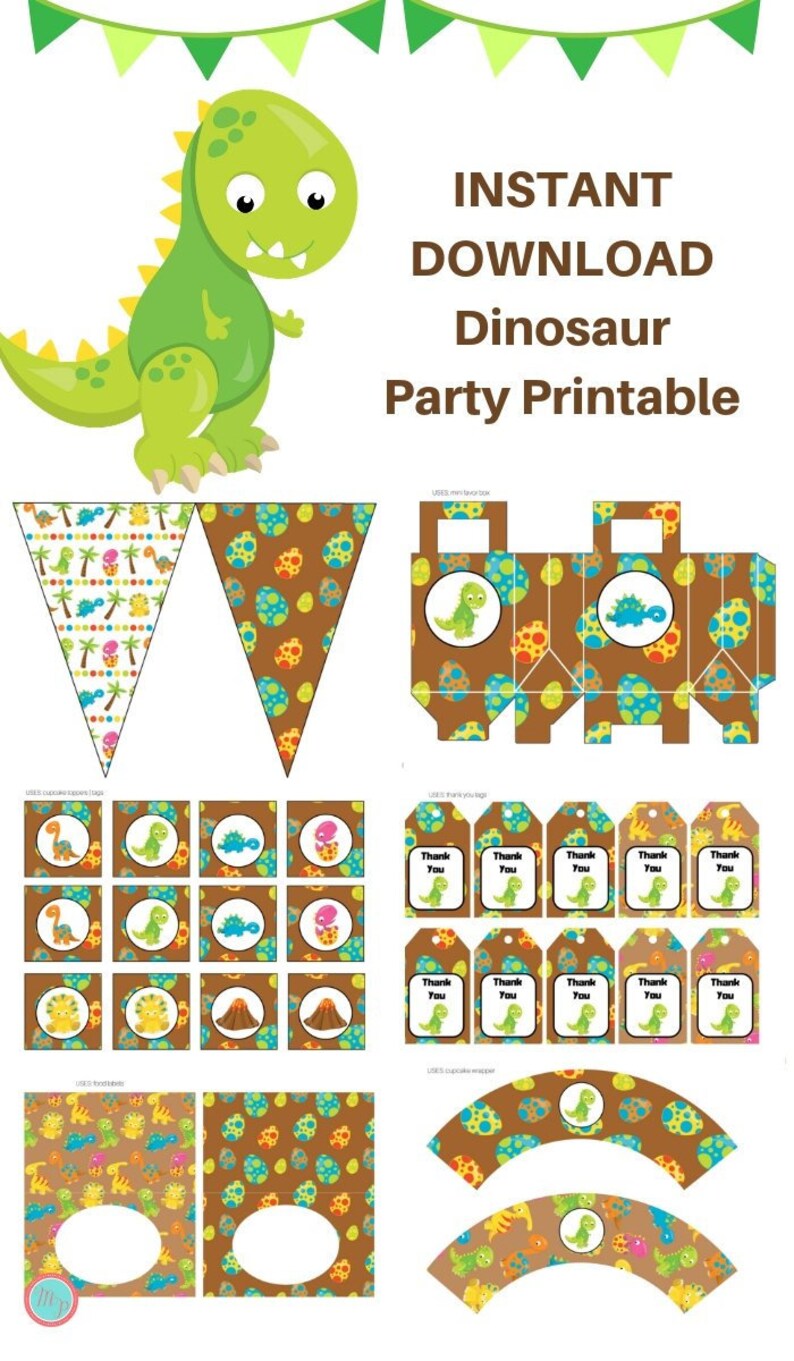 Dinosaur Party Printable Dino Birthday Dinosaur Baby Shower - Etsy
