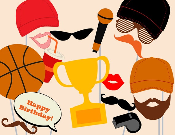 Print Yourself Basketball Photo Booth Party Props Il_570xn