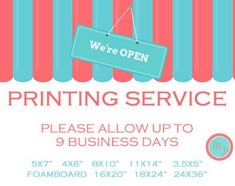 PRINTING SERVICE - Please message for a quote for cardstock printing 5x7" etc