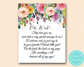 guest book sign, Girl baby shower guestbook, stop here you see, guestbook printable, instant download SN34 TLC140